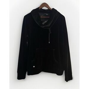 Lauren Ralph Lauren Velvet Cowl Neck Pullover NWT Women's XL Black Career New